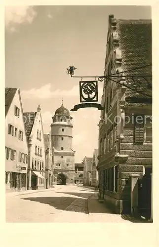 AK / Ansichtskarte Dillingen_Donau Innenstadt Tuerschild Turm Torbogen Dillingen Donau