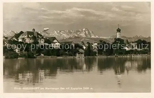 AK / Ansichtskarte Seeshaupt Ansicht vom Starnberger See aus Zugspitze Wettersteingebirge Seeshaupt