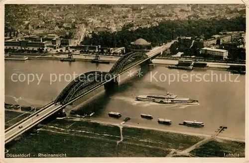 AK / Ansichtskarte Duesseldorf Rheinansicht Rheinbruecke Fliegeraufnahme Duesseldorf
