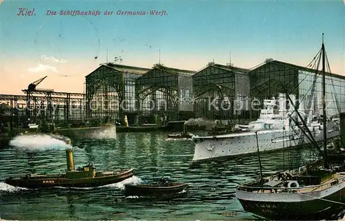 AK / Ansichtskarte Kiel Schiffbauhoefe der Germania Werft Kiel