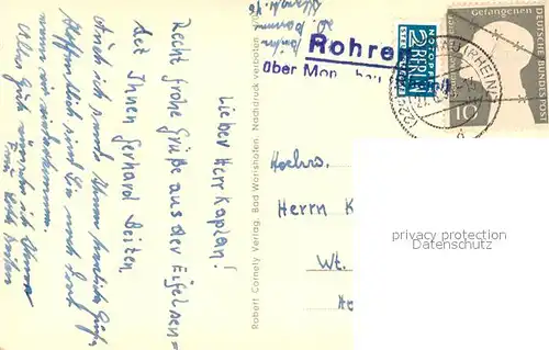 AK / Ansichtskarte Monschau Stadtbild mit Burg und Rur Monschau