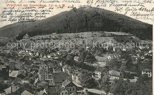 AK / Ansichtskarte Wildbad_Schwarzwald mit Sommerberg Wildbad_Schwarzwald