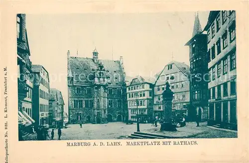 AK / Ansichtskarte Marburg_Lahn Marktplatz mit Rathaus Marburg_Lahn
