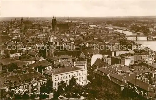 AK / Ansichtskarte Magdeburg Panorama Blick vom Domturm Magdeburg