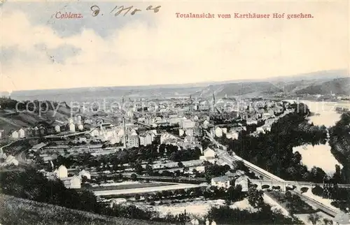 AK / Ansichtskarte Koblenz_Rhein Totalansicht vom Karthaeuser Hof gesehen Koblenz_Rhein