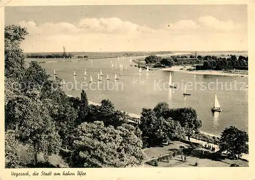 AK / Ansichtskarte Vegesack Stadt am hohen Ufer Weser Segelboote Vegesack
