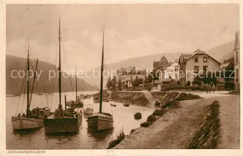 AK / Ansichtskarte Assmannshausen Partie am Rhein Boote Serie Der malerische Rhein Nr. 6 Assmannshausen