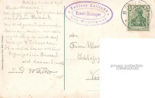 AK / Ansichtskarte Stuttgart Schloss Solitude Erbauer Herzog Karl Stuttgart