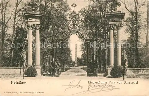 AK / Ansichtskarte Potsdam Eingang zum Park von Sanssouci Potsdam