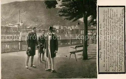 AK / Ansichtskarte Bad_Ems Koenig Wilhelm von Preussen und Graf Benedetti auf der Kurpromenade Bad_Ems
