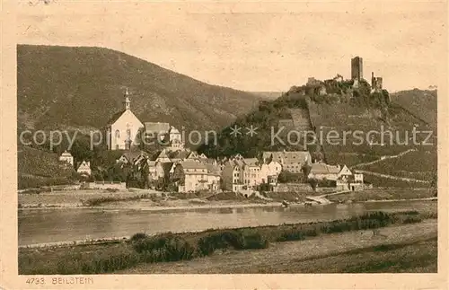 AK / Ansichtskarte Beilstein_Mosel Blick ueber die Mosel Burgruine Beilstein_Mosel