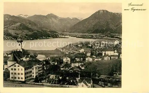 AK / Ansichtskarte Gmund_Tegernsee Gesamtansicht mit Alpenpanorama Gmund Tegernsee