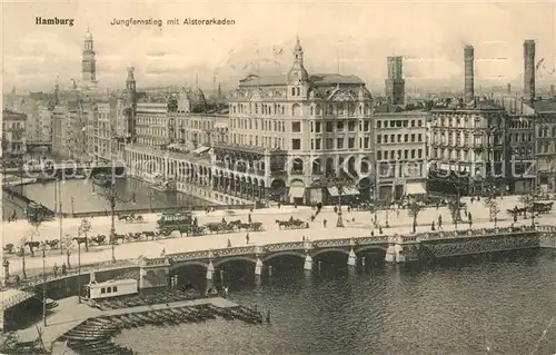 AK / Ansichtskarte Hamburg Jungfernstieg mit Alsterarkaden Hamburg