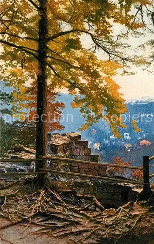 AK / Ansichtskarte Oybin und Hain Ansicht vom Waldrand aus Herbststimmung Photochromie Serie 214 Nr 3553 Oybin