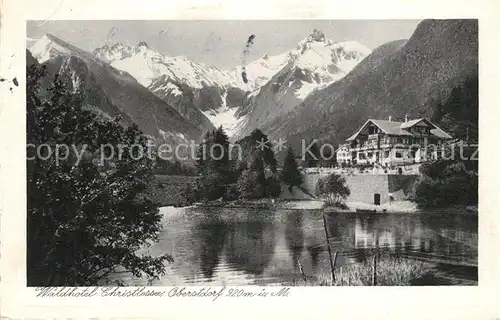 AK / Ansichtskarte Oberstdorf Waldhotel Christlessee Alpen Kupfertiefdruck Oberstdorf
