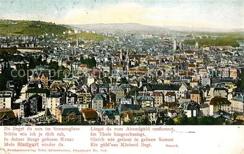 AK / Ansichtskarte Stuttgart Stadtpanorama Stuttgart