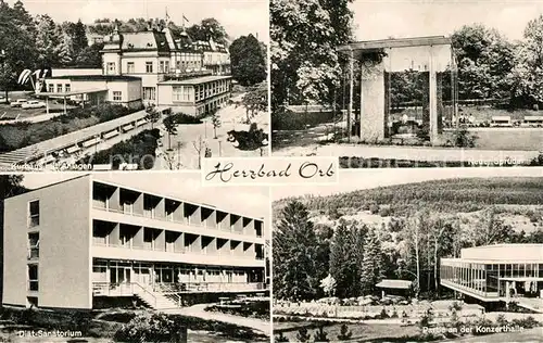 AK / Ansichtskarte Bad_Orb Kurhaus mit Anlagen Neuer Sprudel Konzerthalle Diaet Sanatorium Bad_Orb