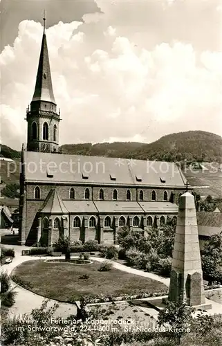 AK / Ansichtskarte Kappelrodeck St Nicolaus Kirche Denkmal Weinort Ferienort im Schwarzwald Kappelrodeck