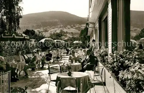 AK / Ansichtskarte Bad_Herrenalb Cafe Pension Waldschloesschen Terrasse Kurort im Schwarzwald Bad_Herrenalb