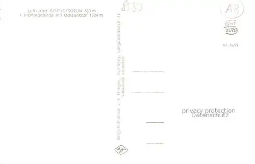 AK / Ansichtskarte Bischofsgruen Panorama Luftkurort im Fichtelgebirge mit Ochsenkopf Bischofsgruen