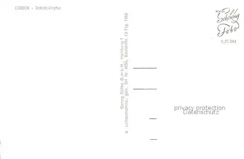 AK / Ansichtskarte Luebeck Jacobikirche Fliegeraufnahme Luebeck