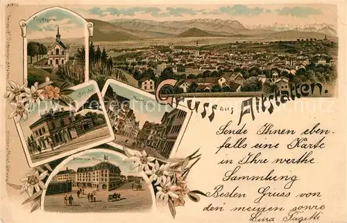 AK / Ansichtskarte Altstaetten_SG Forstkapelle Bahnhof Marktgasse Hotel Drei Koenig Altstaetten_SG