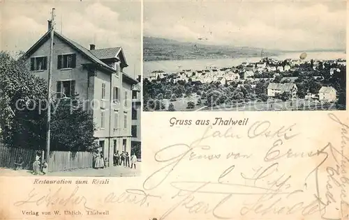 AK / Ansichtskarte Thalwil Restauration zum Roessli Thalwil