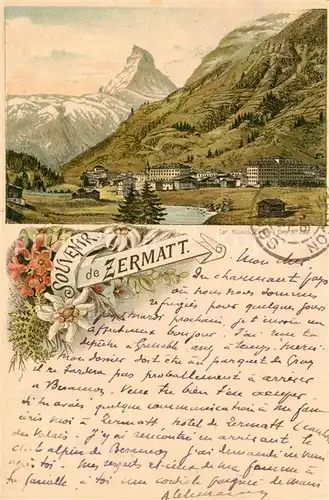 AK / Ansichtskarte Zermatt_VS Panorama mit Matterhorn Zermatt_VS