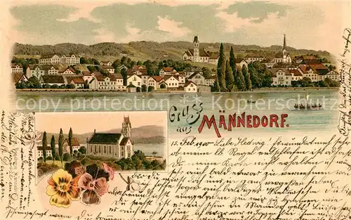 AK / Ansichtskarte Maennedorf Panorama Kirche Maennedorf