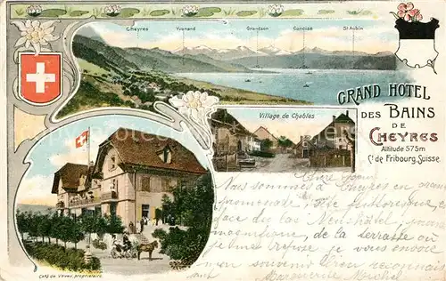 AK / Ansichtskarte Cheyres Village de Chables Grand Hotel des Bains Cheyres