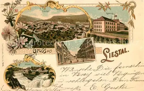 AK / Ansichtskarte Liestal Kaserne Kessel Strassenpartie Liestal