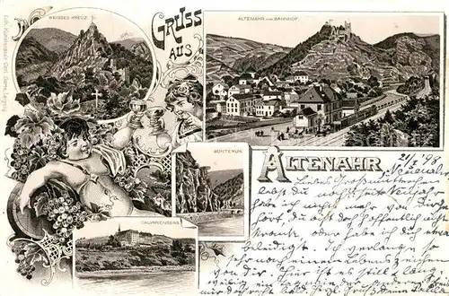 AK / Ansichtskarte Altenahr Weisses Kreuz Bunte Kuh Calvarienberg Bahnhof Altenahr