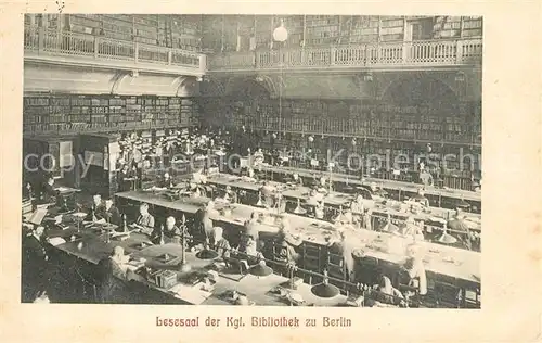 AK / Ansichtskarte Berlin Lesesaal der Kgl Bibliothek Berlin
