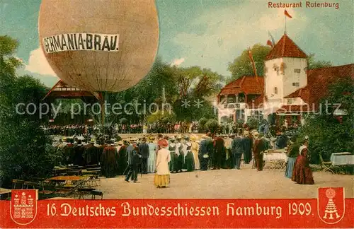 AK / Ansichtskarte Hamburg Restaurant Rotenburg Deutsches Bundesschiessen 1909 Hamburg