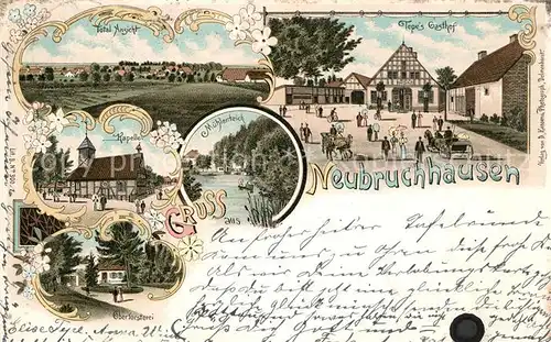 AK / Ansichtskarte Neubruchhausen Panorama Tepes Gasthof Muehlenteich kapelle Oberfoersterei Neubruchhausen