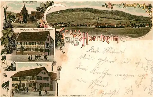 AK / Ansichtskarte Horrheim Festungsturm Gasthaus zur Krone Post Horrheim
