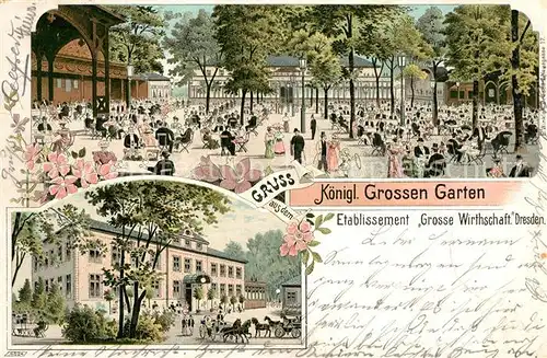AK / Ansichtskarte Dresden Kgl Grossen Garten Etablissement Grosse Wirtschaft Dresden
