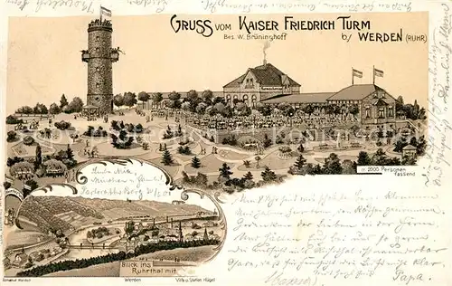 AK / Ansichtskarte Werden_Ruhr Kaiser Friedrich Turm Ruhrtalblick Werden Ruhr
