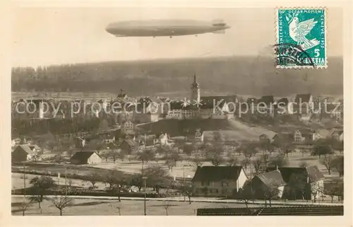 AK / Ansichtskarte Bischofszell Panorama mit Zeppelin Bischofszell