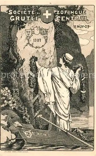 AK / Ansichtskarte Ruetli_Vierwaldstaettersee Societe de Zofingue Grutli Central Ruetli_Vierwaldstaettersee
