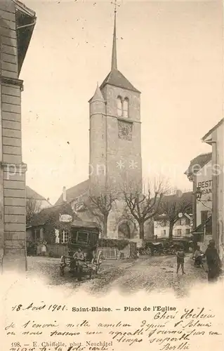 AK / Ansichtskarte Saint_Blaise_NE Place de l Eglise Saint_Blaise_NE