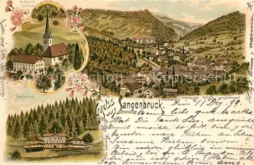 AK / Ansichtskarte Langenbruck_BL Sanatorium Kirche Schulhaus Panorama Langenbruck BL