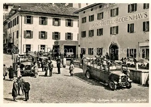 AK / Ansichtskarte Spluegen_GR Post Hotel Bodenhaus Postplatz Spluegen_GR