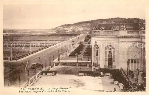 AK / Ansichtskarte Deauville Plage Fleurie Boulevard Eugene Cornuche Tennis  Deauville