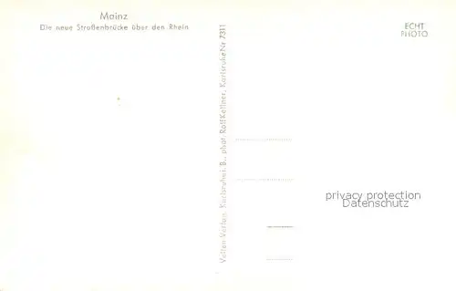 AK / Ansichtskarte Mainz_Rhein Strassenbr?cke  Mainz Rhein