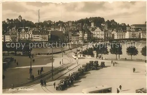 AK / Ansichtskarte Luzern_LU Bahnhofplatz Luzern_LU