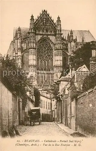 AK / Ansichtskarte Beauvais Cathedrale Rue Feutrier Beauvais