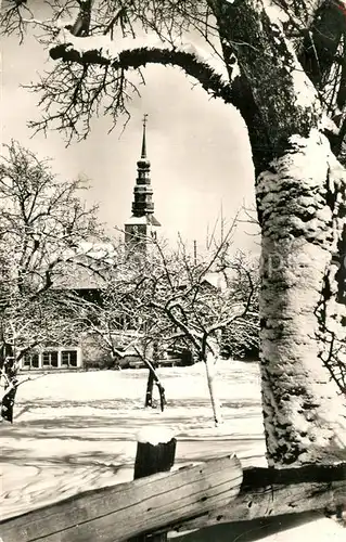 AK / Ansichtskarte Combloux Clocher en Hiver  Combloux