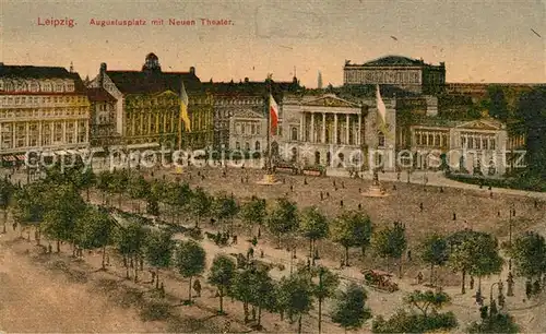 AK / Ansichtskarte Leipzig Augustusplatz mit Neuem Theater Leipzig