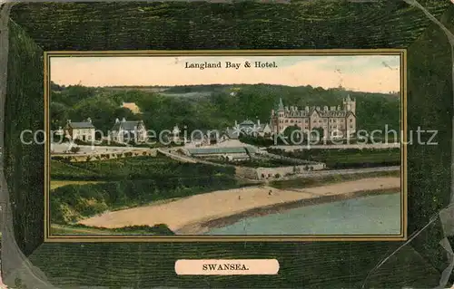 AK / Ansichtskarte Swansea Langland Bay und Hotel Swansea
